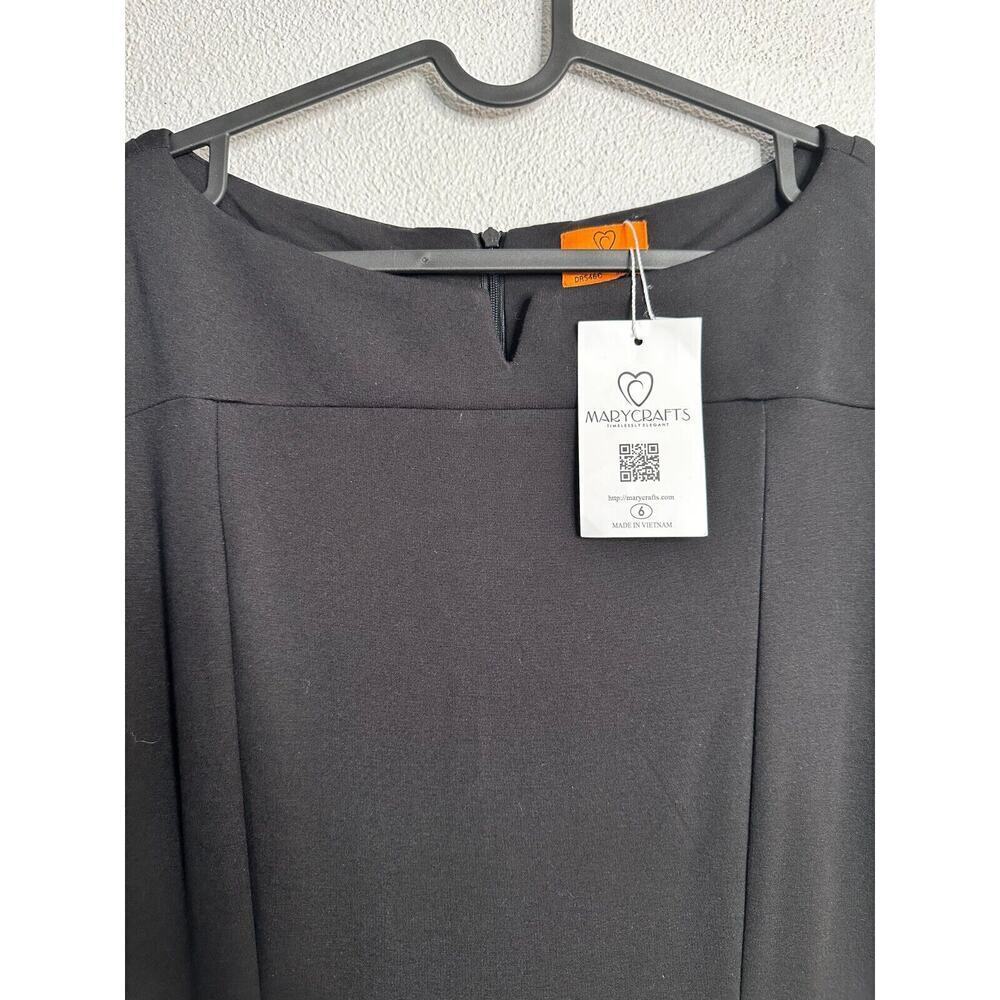 Mary Crafts Black Women's Quarter Sleeve Dress Size 6 - Picture 5 of 15
